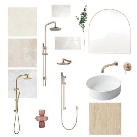 Scandi bathroom brushed brass Interior Design Mood Board by Kayrener on Style Sourcebook