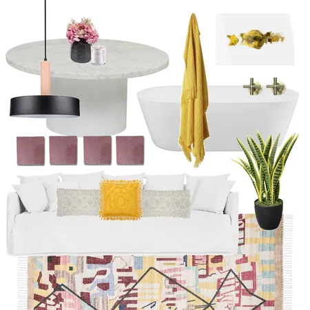 pink and yellow Interior Design Mood Board by alana1810 on Style Sourcebook