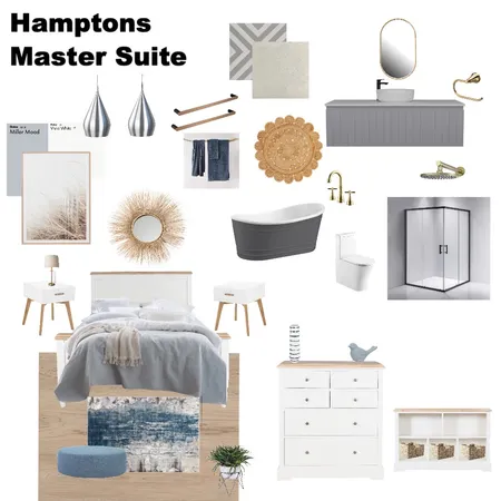 Hamptons Bedroom and Bathroom Interior Design Mood Board by Kristen.MareeX on Style Sourcebook