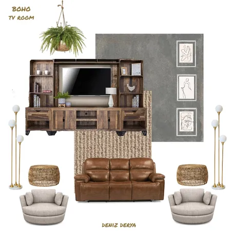 Boho TVroom Interior Design Mood Board by ddstar on Style Sourcebook