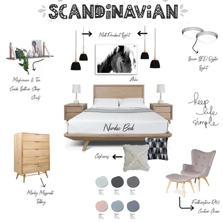 Scandinavian Bedroom Interior Design Mood Board by Flashie on Style Sourcebook