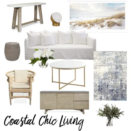 Coastal Chic Living Interior Design Mood Board by rebecca mutanen on Style Sourcebook