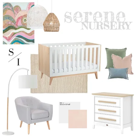 Serene Nursery Interior Design Mood Board by Studio Isabella on Style Sourcebook