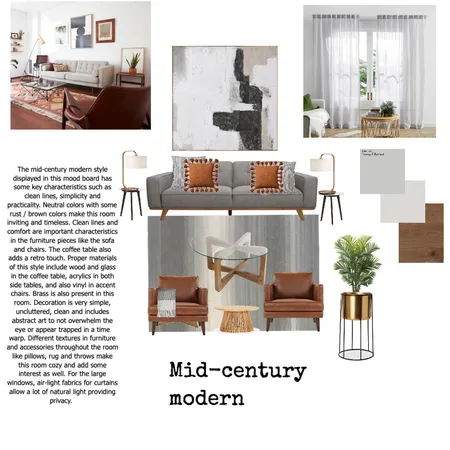 module 3 - mid century modern Interior Design Mood Board by Claribel on Style Sourcebook