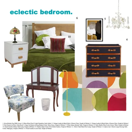 Eclectic bedroom Interior Design Mood Board by aliceholder on Style Sourcebook