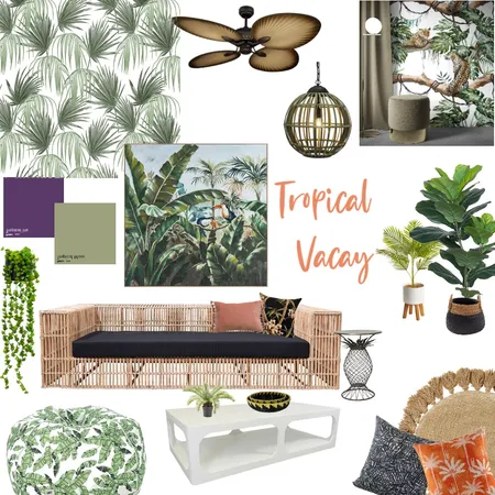 Tropical Vacay Module 3 Final Interior Design Mood Board by Sarah J Weston on Style Sourcebook