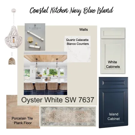 Coastal Kitchen Navy Blue Island Interior Design Mood Board by collmurf on Style Sourcebook