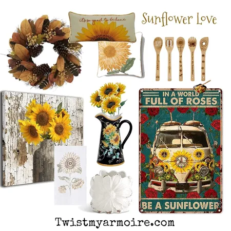 Sunflowers Interior Design Mood Board by Twist My Armoire on Style Sourcebook