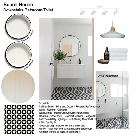 Downstairs Bathroom/Toilet Interior Design Mood Board by Helen Sheppard on Style Sourcebook