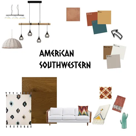 American Southwester Mod 3 Interior Design Mood Board by avaland on Style Sourcebook