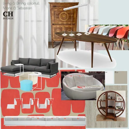 Living & Dining - colorfull - Marie & Sebastian HH Interior Design Mood Board by CH-Interior on Style Sourcebook