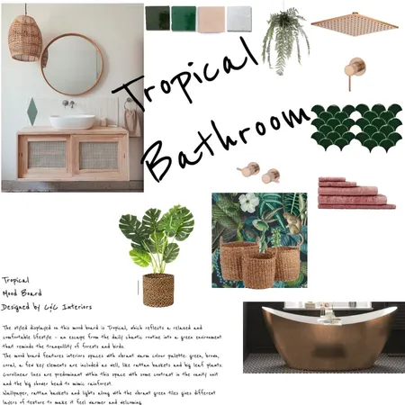Tropical Bathroom Interior Design Mood Board by Clangella on Style Sourcebook