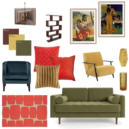 Mid-century Gauguin Interior Design Mood Board by MandyM on Style Sourcebook
