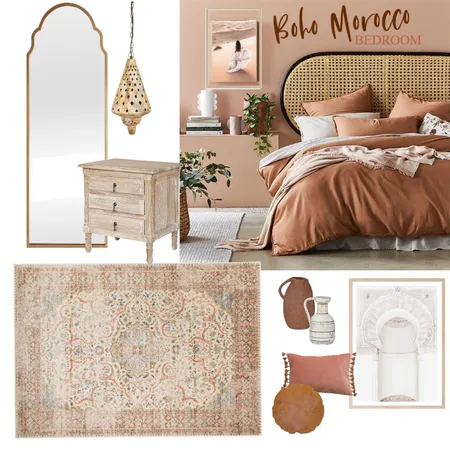 Boho Morocco Bedroom Interior Design Mood Board by KimmyG on Style Sourcebook