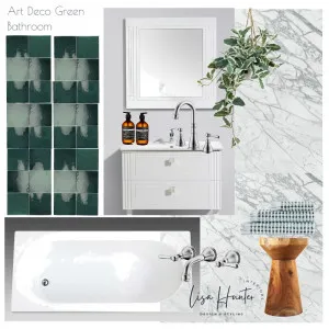 Green Art Deco Bathroom Interior Design Mood Board by Lisa Hunter Interiors on Style Sourcebook