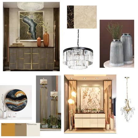 Foyer area gold and black Interior Design Mood Board by stylingvilla on Style Sourcebook