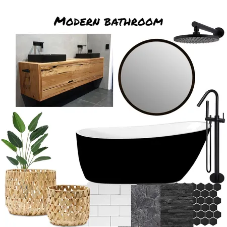 black and white bathroom Interior Design Mood Board by MarlenaDesigns on Style Sourcebook