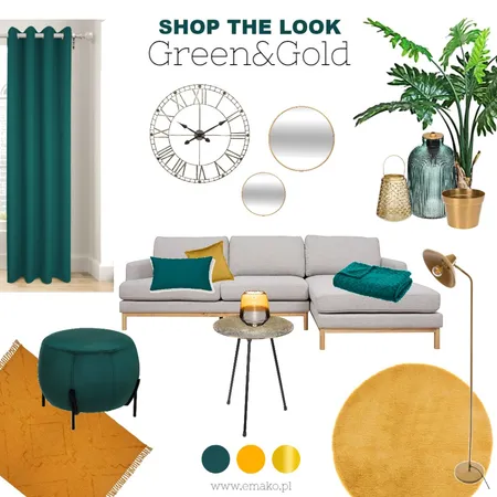 Green&Gold Interior Design Mood Board by Olga Lypova on Style Sourcebook