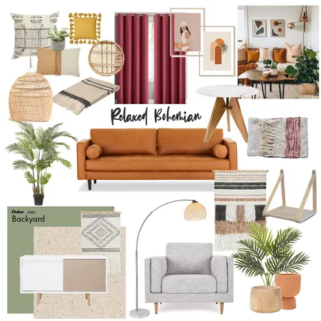 Bohemian Living Room Interior Design Mood Board by Maria Berger on Style Sourcebook