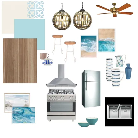 Coastal Kitchen Interior Design Mood Board by vivcolourstudio on Style Sourcebook