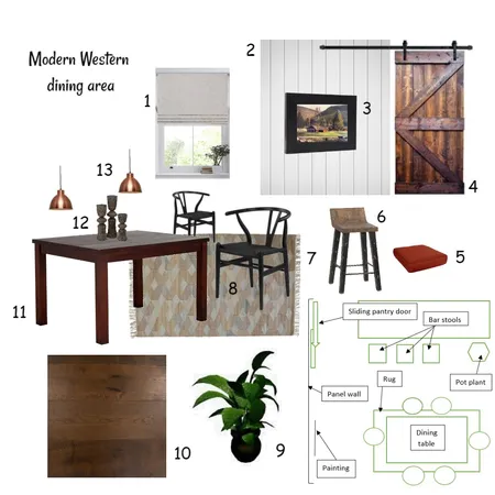 Modern Western Dining Interior Design Mood Board by Joybird on Style Sourcebook