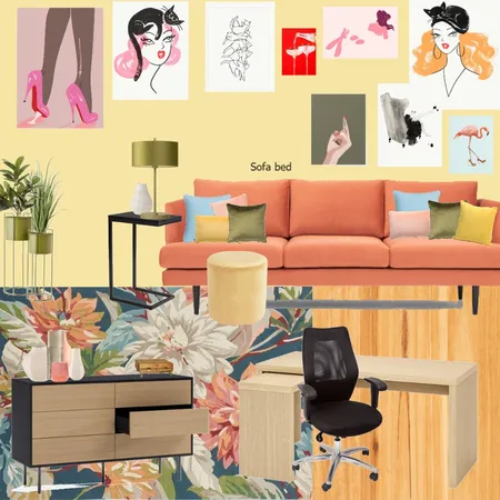 Office - orange - repaint - rug change Interior Design Mood Board by randomly_chaotic on Style Sourcebook