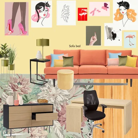 Office - orange - repaint - rug change 2 Interior Design Mood Board by randomly_chaotic on Style Sourcebook