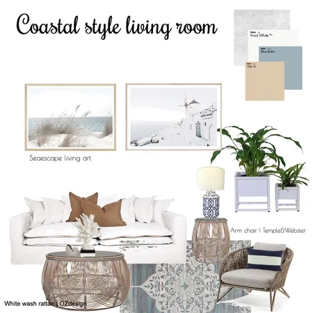 Coastal Living room Interior Design Mood Board by DarlynDC on Style Sourcebook