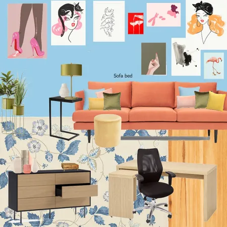 Office - orange - strawberry rug Interior Design Mood Board by randomly_chaotic on Style Sourcebook