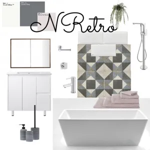N Retro Bathroom Interior Design Mood Board by naomiabood on Style Sourcebook