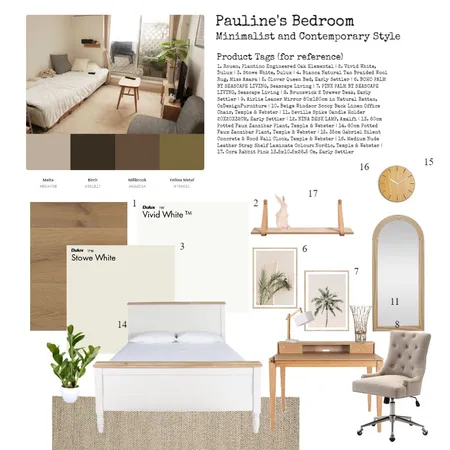 Pauline's Bedroom Interior Design Mood Board by Ar. Abigael Margallo on Style Sourcebook