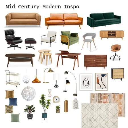 Mid Century Modern Inspo Interior Design Mood Board by MelissaKW on Style Sourcebook