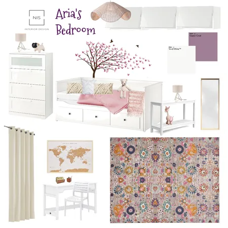 Aria's bedroom A-3 Interior Design Mood Board by Nis Interiors on Style Sourcebook