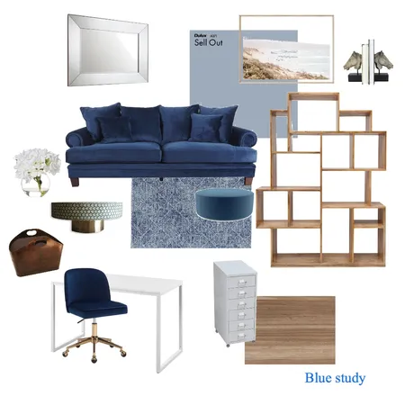 Blue study moodpboard Interior Design Mood Board by Anastasia U on Style Sourcebook