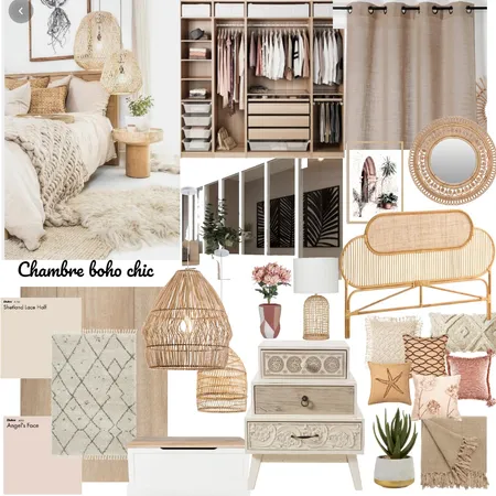 Chambre Boho Chic Interior Design Mood Board by Tatiana Milanovic on Style Sourcebook