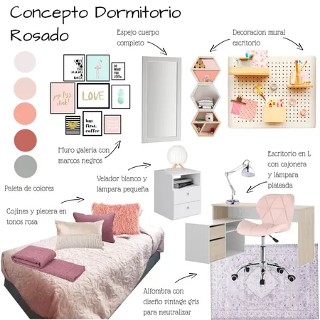 dormitorio rosado 1 Interior Design Mood Board by caropieper on Style Sourcebook