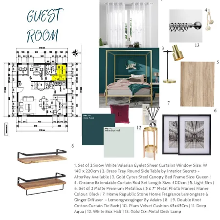 GUEST BEDROOM Interior Design Mood Board by BHUNG on Style Sourcebook