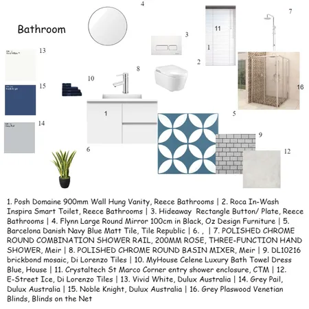 Bathroom Sample Board Interior Design Mood Board by Munyaradzih on Style Sourcebook