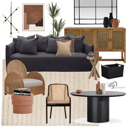 Black natural Interior Design Mood Board by Thediydecorator on Style Sourcebook