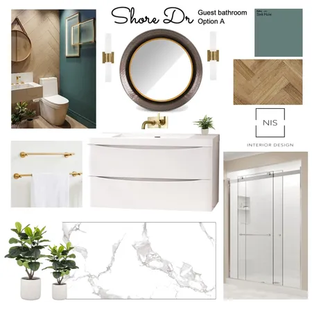 Shore Dr Guest bathroom (option A) Interior Design Mood Board by Nis Interiors on Style Sourcebook