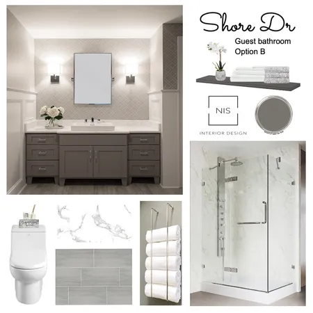 Shore Drive Guest bathroom (option B) Interior Design Mood Board by Nis Interiors on Style Sourcebook