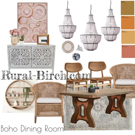Boho Dining Room Interior Design Mood Board by KennedyInteriors on Style Sourcebook