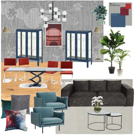 gabriella grigio rosso blu seconda versione Interior Design Mood Board by silviapensotti on Style Sourcebook
