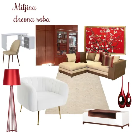 dnevna sa crvenim akcentima Interior Design Mood Board by Fragola on Style Sourcebook