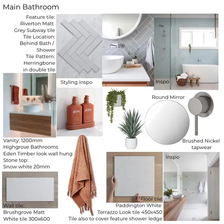 Main Bathroom Interior Design Mood Board by Ebcocopops on Style Sourcebook