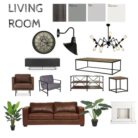 INDUSTRIAL -LIVING ROOM Interior Design Mood Board by Bilon on Style Sourcebook