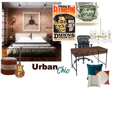 Teenage boys urban chic bedroom Interior Design Mood Board by Pistachio Studios on Style Sourcebook