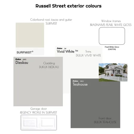 Russell St exterior colours Interior Design Mood Board by Charrison on Style Sourcebook