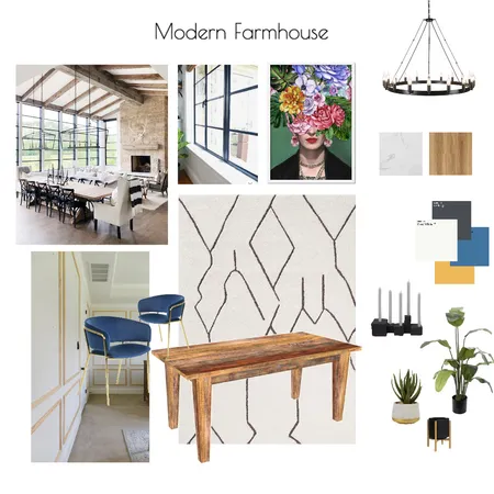 Modern Farmhouse Dining Room Interior Design Mood Board by AnnetteW on Style Sourcebook