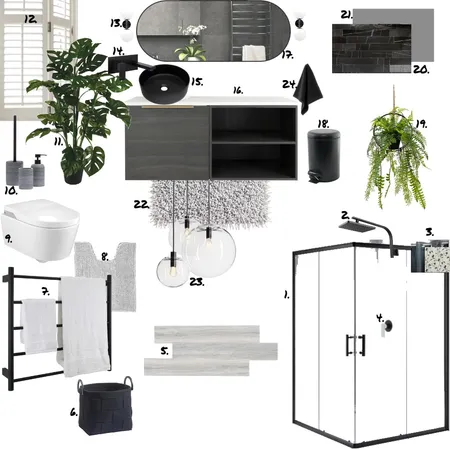 Achromatic Bathroom Interior Design Mood Board by Savvy & Co. on Style Sourcebook